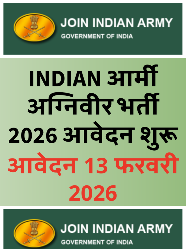 INDIAN आर्मी अग्निवीर भर्ती 2026 आवेदन शुरू